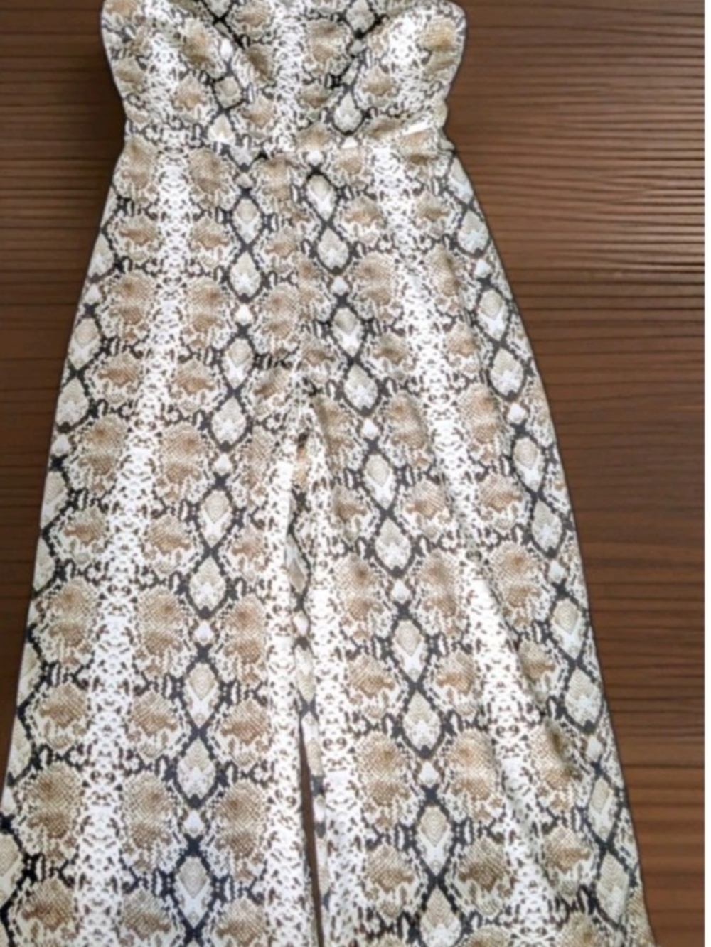 EUC Banana Republic Sleeveless Snake Prt Jumper Wide Leg Beige and Black Sz 2P